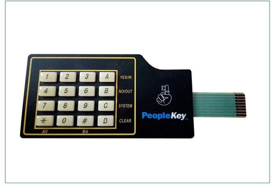 Tactile 10 PIN Membrane Switch Keypad Custom 5 Keys Embossed